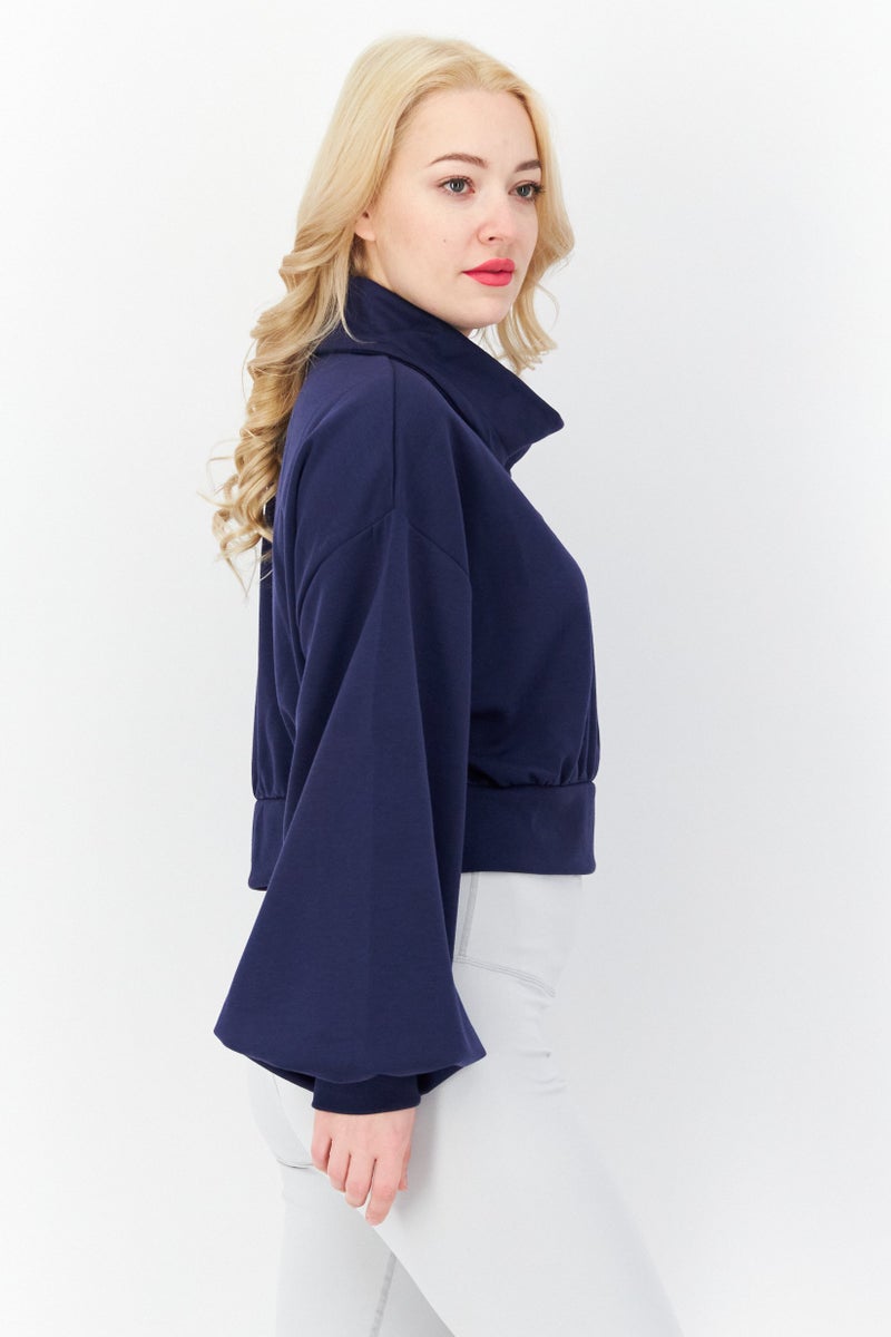 umbro سويت شيرت رياضي للنساء، مناسب للتدريب، أزرق داكن - Image 2